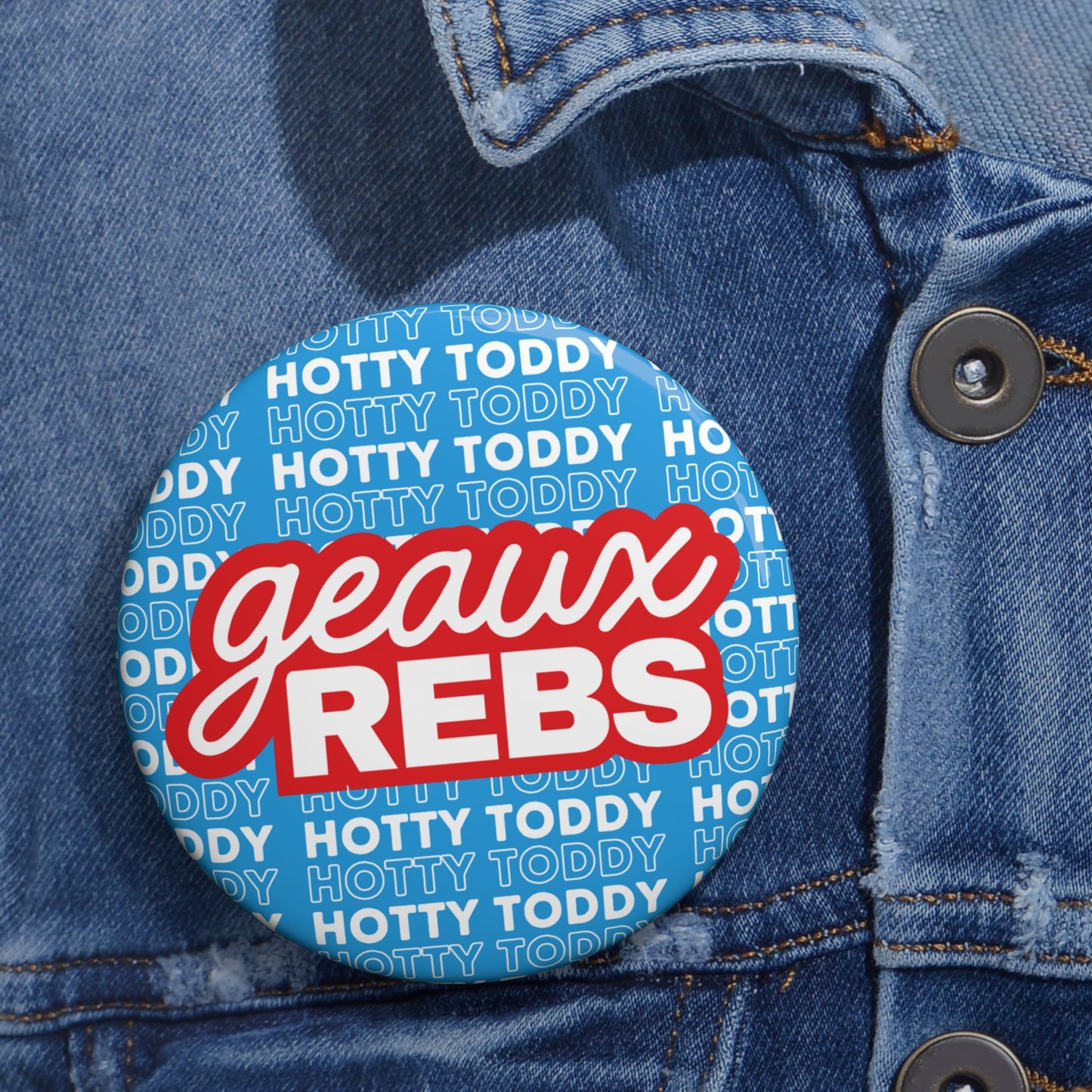 Geaux Rebs Ole Miss Gameday Pin Button