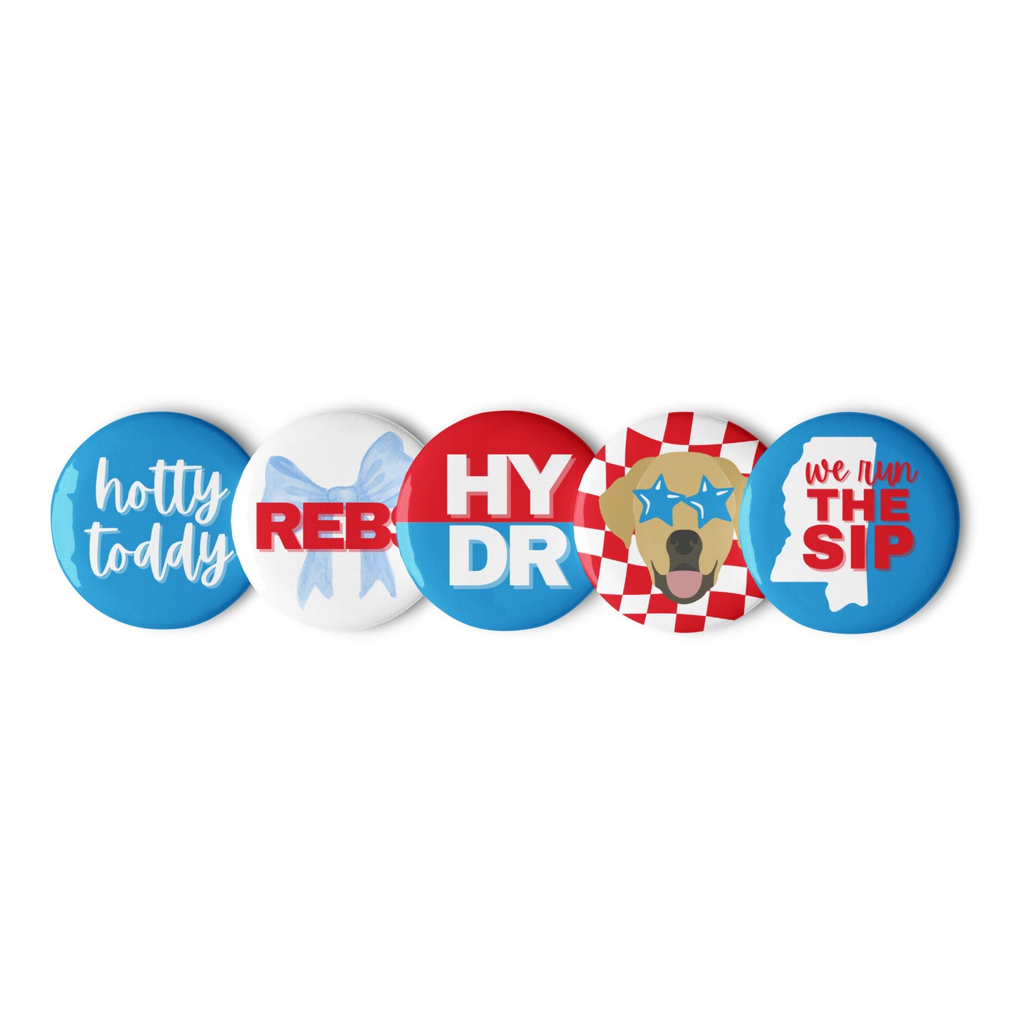 Ole Miss Gameday Buttons - Set of 5 - 2.25"