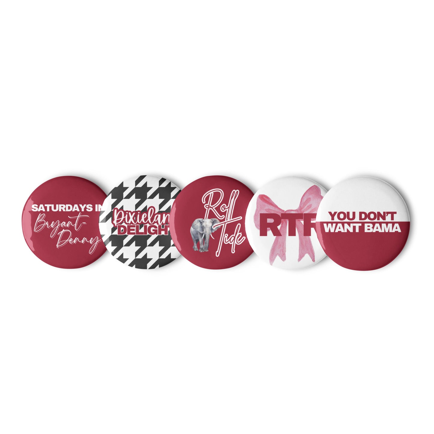 Alabama Gameday Buttons, Set of 5 - 2.25"